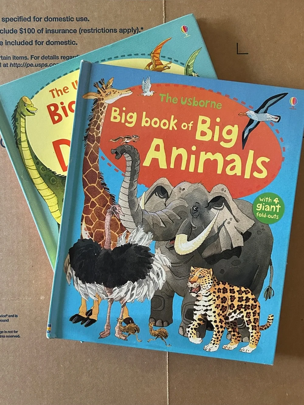 Usborne book of Big Animals and Big Dinosaurs